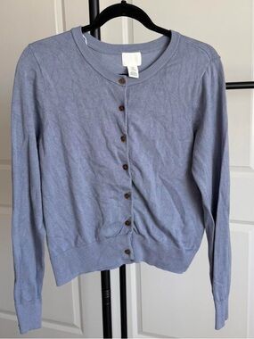 Periwinkle Women’s Crewneck Button-Front Cardigan Sweater